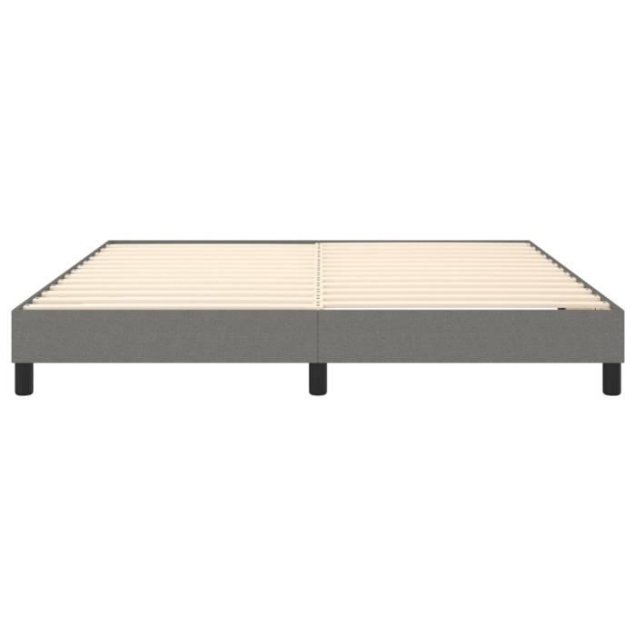 Base letto in tessuto grigio scuro 160x200 cm con molle - GAROSA - Imbottita - Gambe incluse