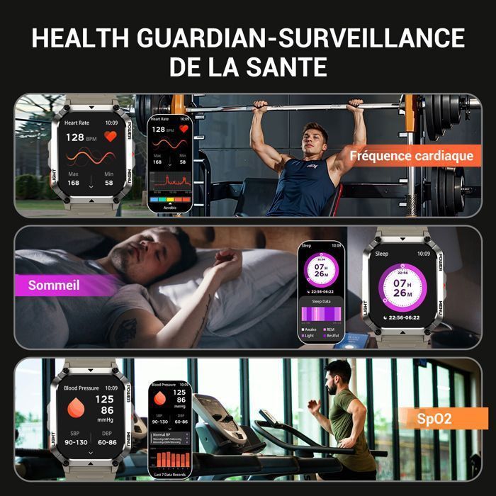 Blackview Herren-Smartwatch mit Anruffunktion, 900-mAh-Akku, Kompass, 2,01-Zoll-HD-Display, 24/7-Gesundheitsüberwachung, über 100 Sportmodi und 15 Tagen Akkulaufzeit