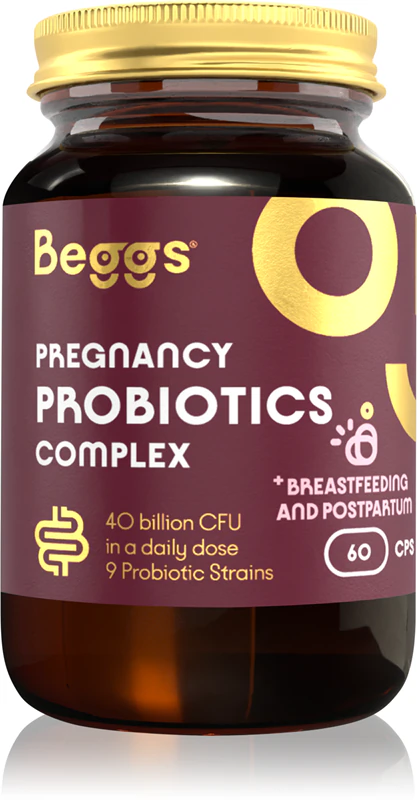 Beggs Pregnancy Probiotics Complex voedingssupplementcapsules ter versterking van het immuunsysteem en de spijsvertering.