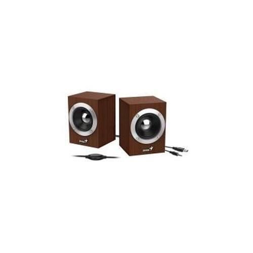 Enceinte hi-fi - GENIUS - SP-HF280 - 2 voies - 6 W - Marron compact et puissant