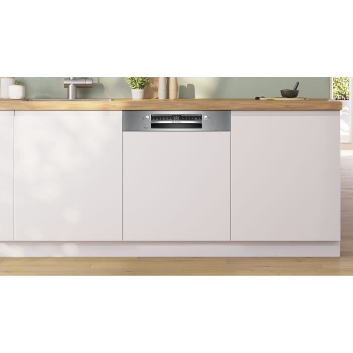 BOSCH SMI6ZCS10E SER6 Half-inbouwvaatwasser - 14 couverts - Inductie - 60 cm breed - 40 dB - Energieklasse B - Lade - Geborsteld staal