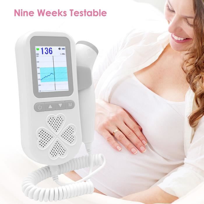 Monitor fetal portátil con detector de latidos cardíacos para mujeres embarazadas, monitor fetal que funciona con pilas