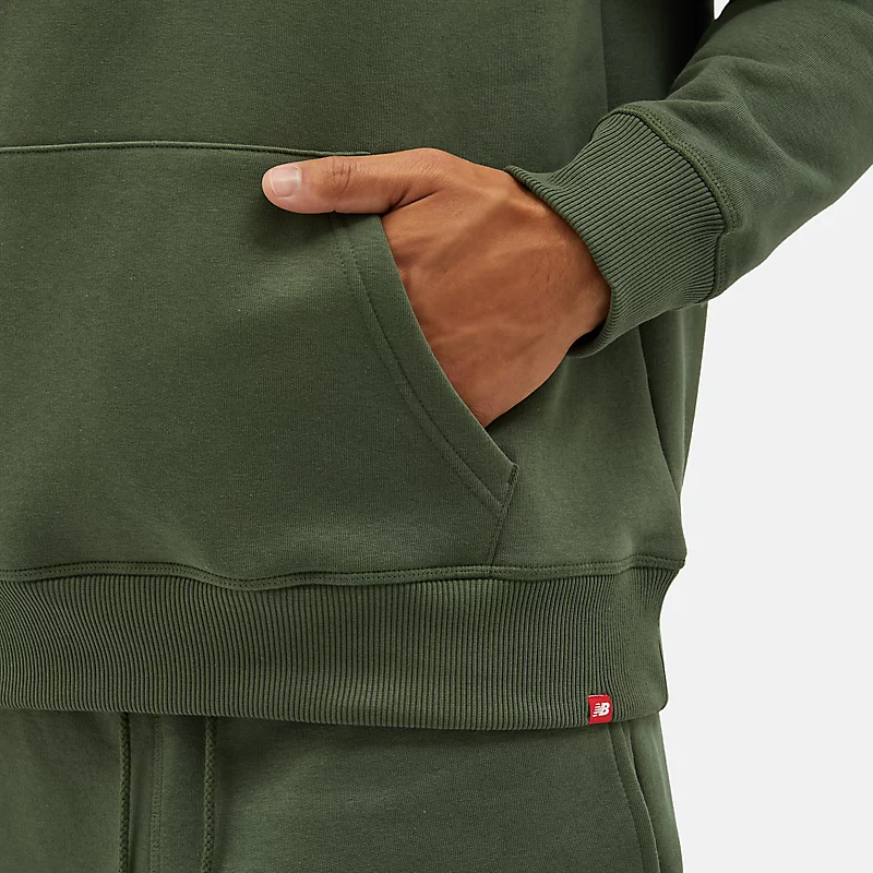 NB Kapuzenpullover mit kleinem Logo für Herren – DÜSTES OLIVGRÜN