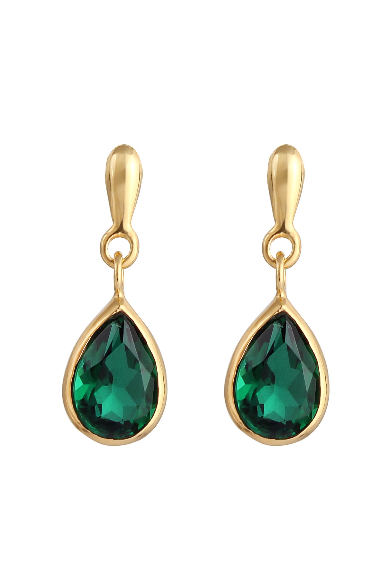 Elli PREMIUM Elli PREMIUM Boucles d'oreilles Femmes pendentif d'oreilles goutte de quartz vert en argent sterling 925 plaqué or
