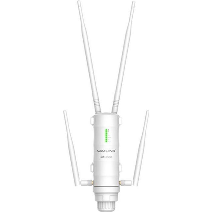 WAVLINK AC1200 Répéteur /Extenseur de Wifi extérieur/ point d'accès de haute puissance bifréquence avec antennes PoE