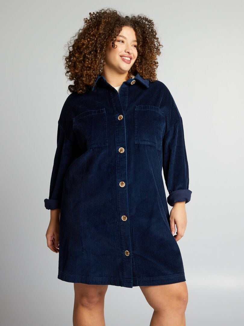 Fluwelen jurk - BLAUW