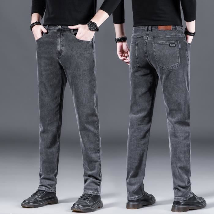 Jeans da uomo - INSFITY - Taglio dritto - Tinta unita - Autunno/Inverno - Moda semplice