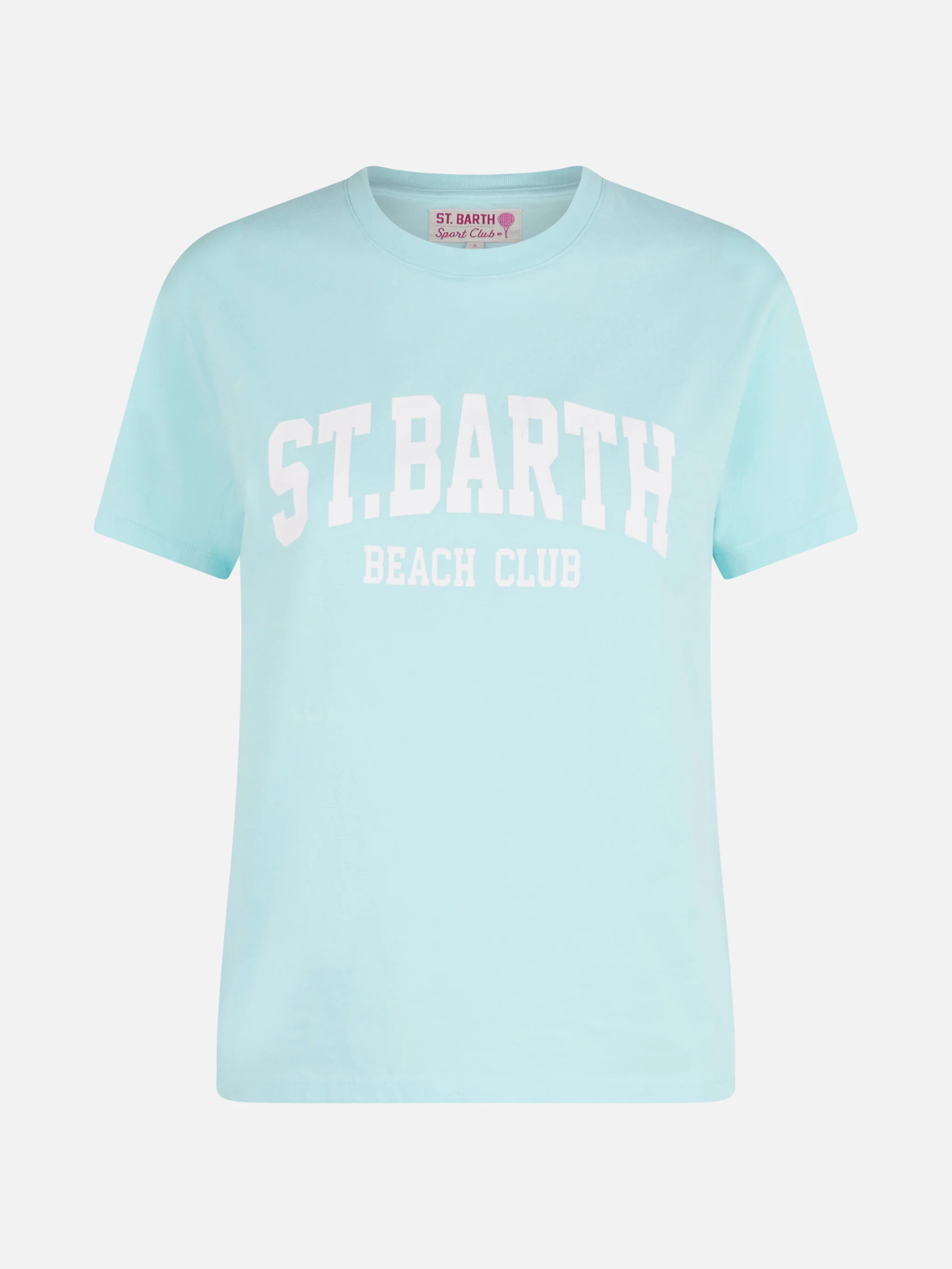 Emilie dames T-shirt met ronde hals, gemaakt van katoenen jersey, met St. B-print.