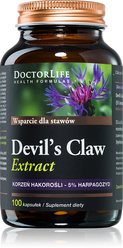 Cápsulas de suplemento alimentar Doctor Life com extrato de garra do diabo para nutrição articular
