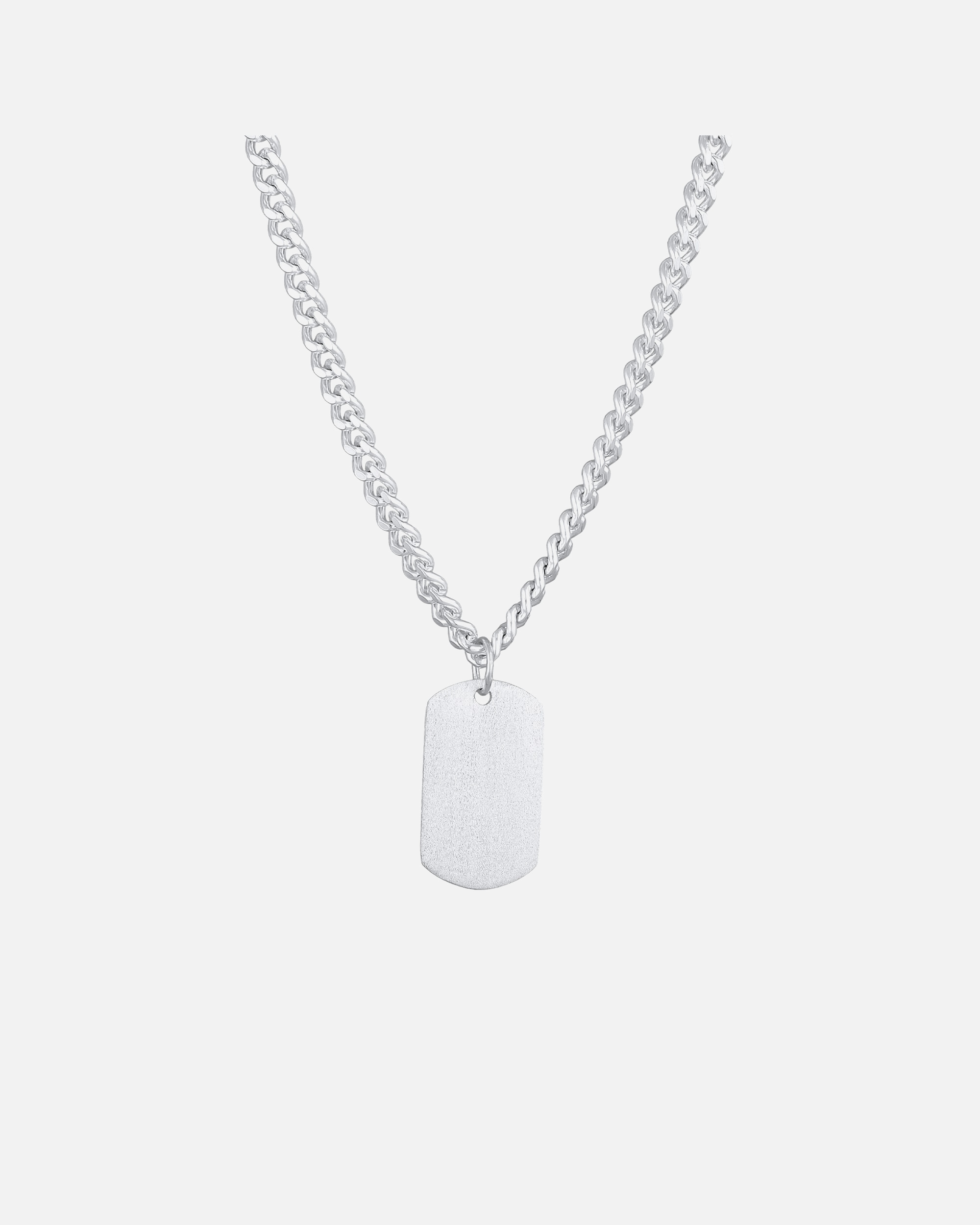 KUZZOI Hommes pendentif plaque mat en argent sterling 925