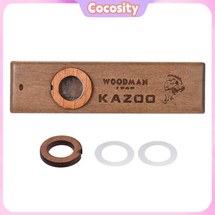 Armónica de madera Cocosity Kazoo, kazoo de madera hecho a mano con caja de almacenamiento, música de armónica, color madera