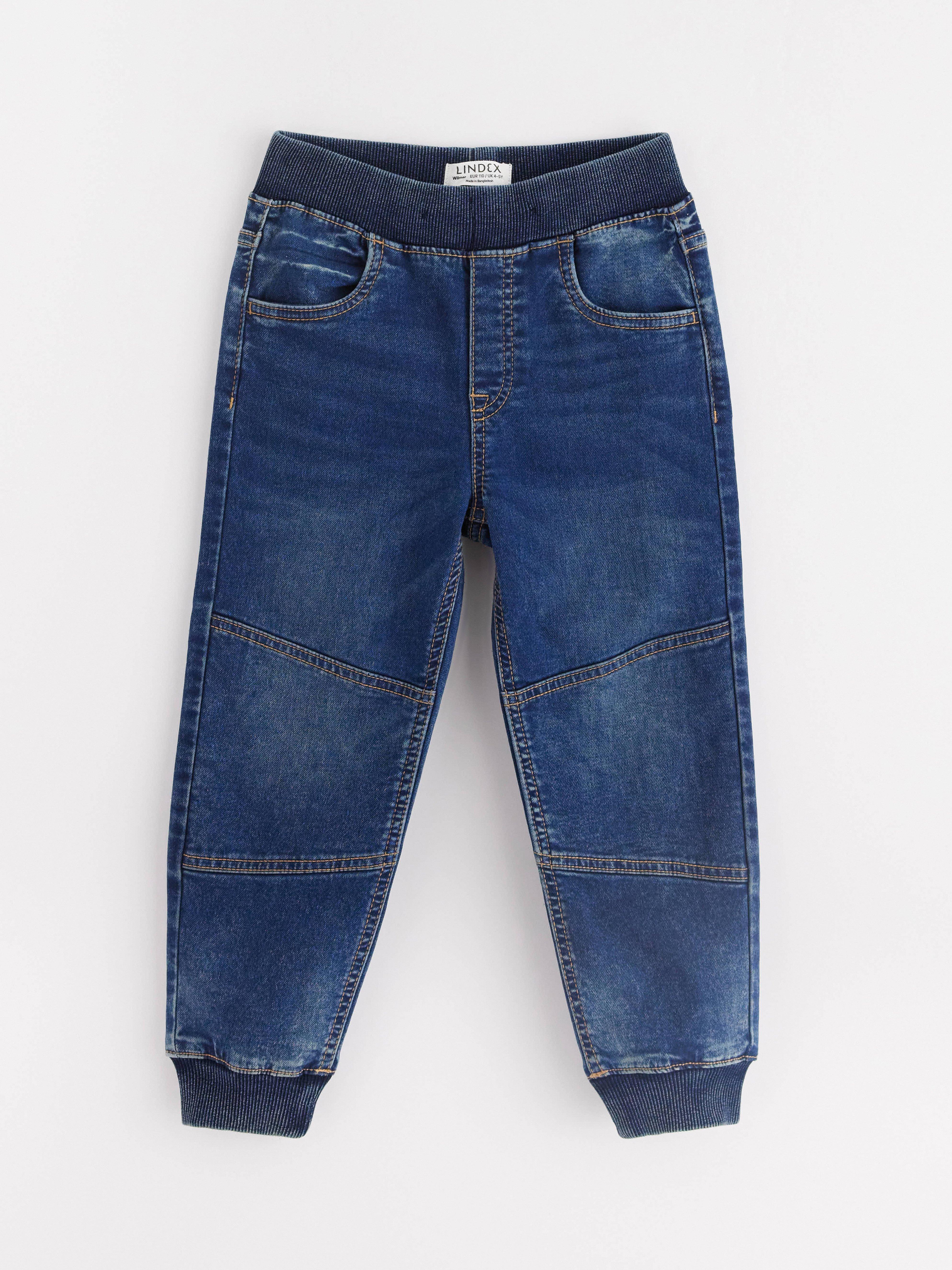 Pantalones vaqueros anchos WILMER de punto vaquero con rodillas reforzadas