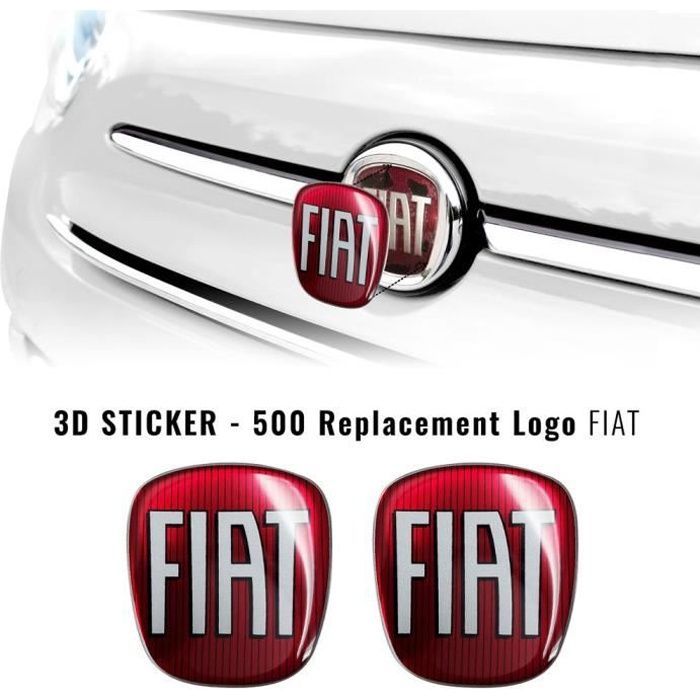 Autocollant - Fiat - 500 - 3D - Flexible - Inaltérable