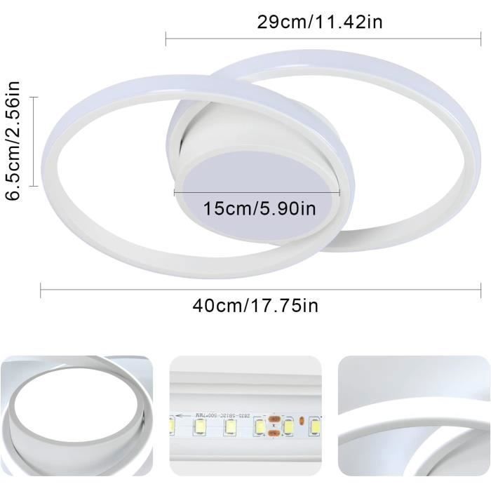 Dorlink Plafonnier LED 42W Rond Lampe de plafond Plafonnier chambre pour Couloir Coucher Salle de Bains Cuisine Salon, Blanc 6500K