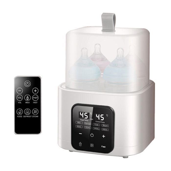 Calientabiberones 4 en 1 con control de temperatura, calientaleches con pantalla LCD digital, calentamiento rápido, ideal para viajes y para el hogar.