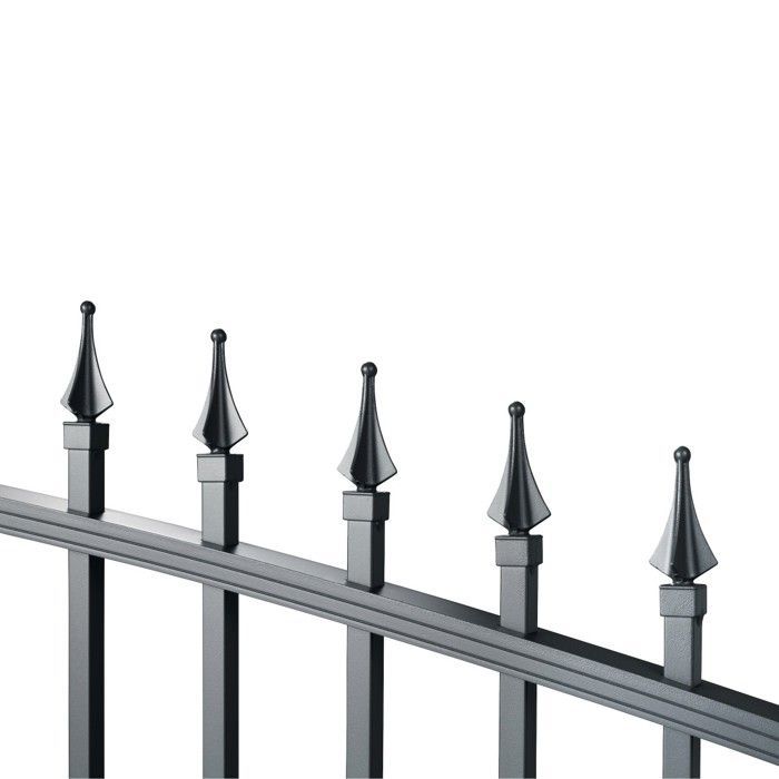 Portail aluminium tradition style ferronnerie 4m Gris