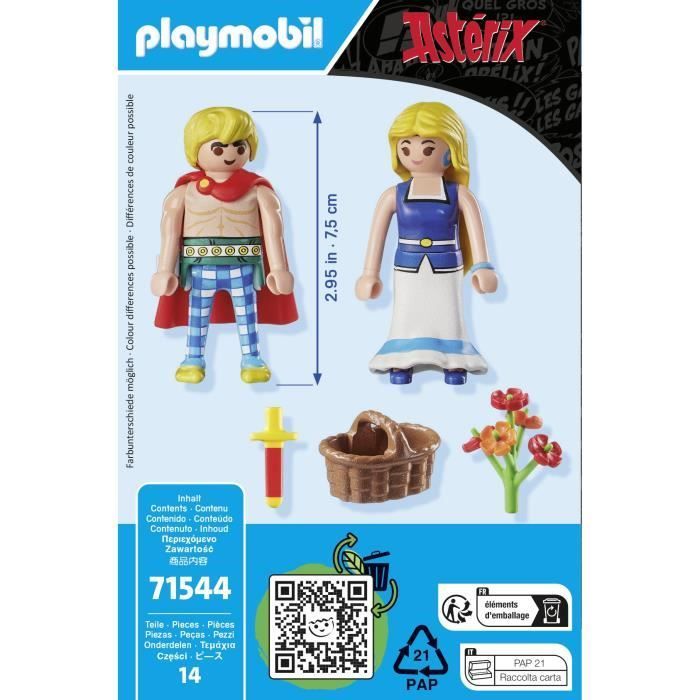 PLAYMOBIL 71544 Tragicomix e Falbala, personaggi di Asterix, 14 pezzi, età 5+
