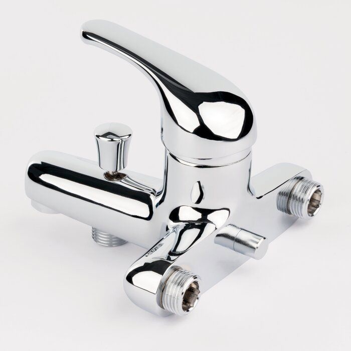 Mitigeur bain-douche entraxes spéciaux 110 mm - Plomberie - Gris - Levier en métal