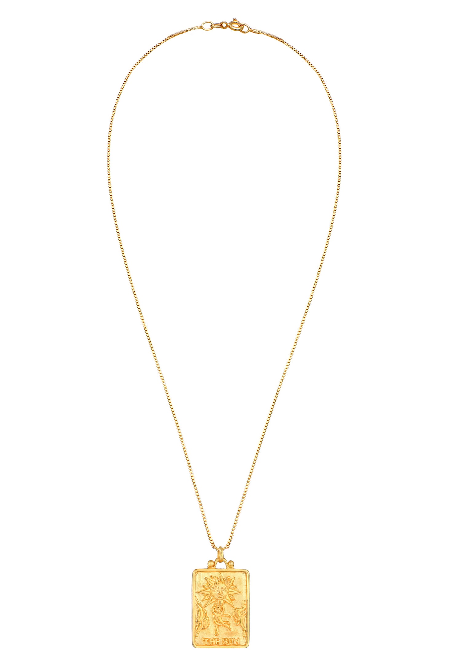 Elli Soleil Médaille Vintage Collier Femme - (925/1000) Argent Plaqué Or