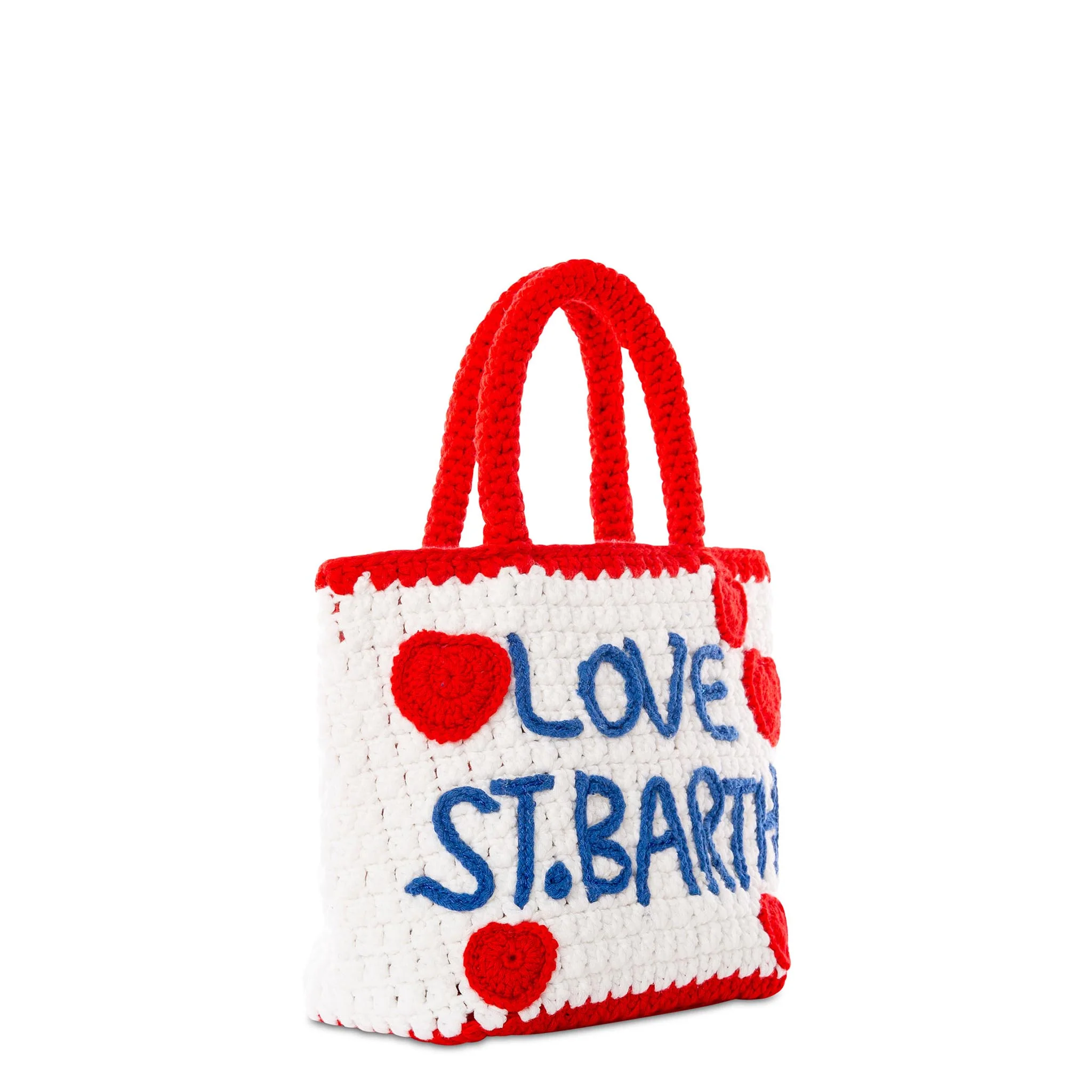 Sac au crochet avec broderie en forme de cœur