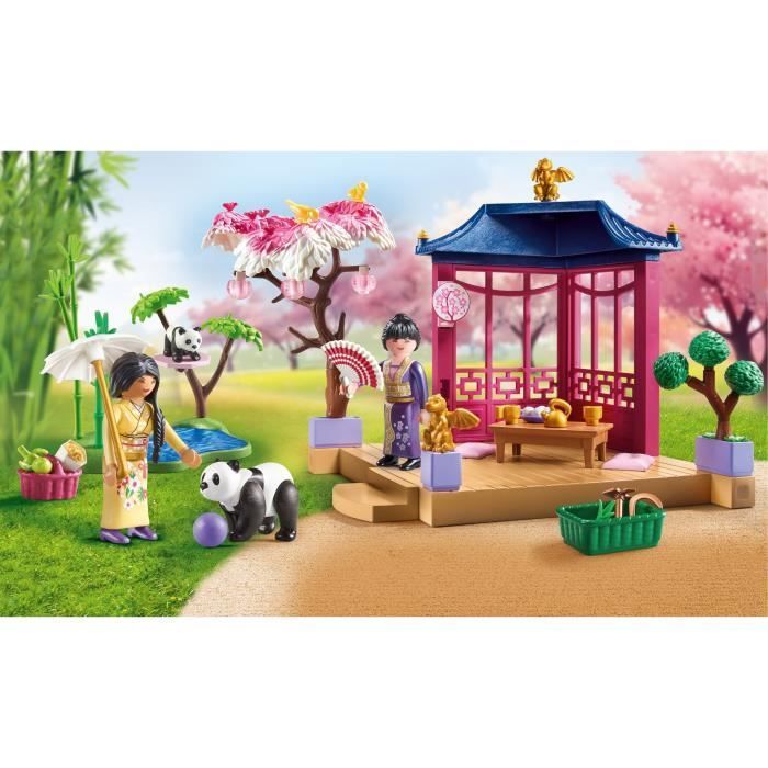 PLAYMOBIL 71762 Jardin asiatique avec deux personnages et pandas, Promo pack, 111 pièces, Dès 4 ans