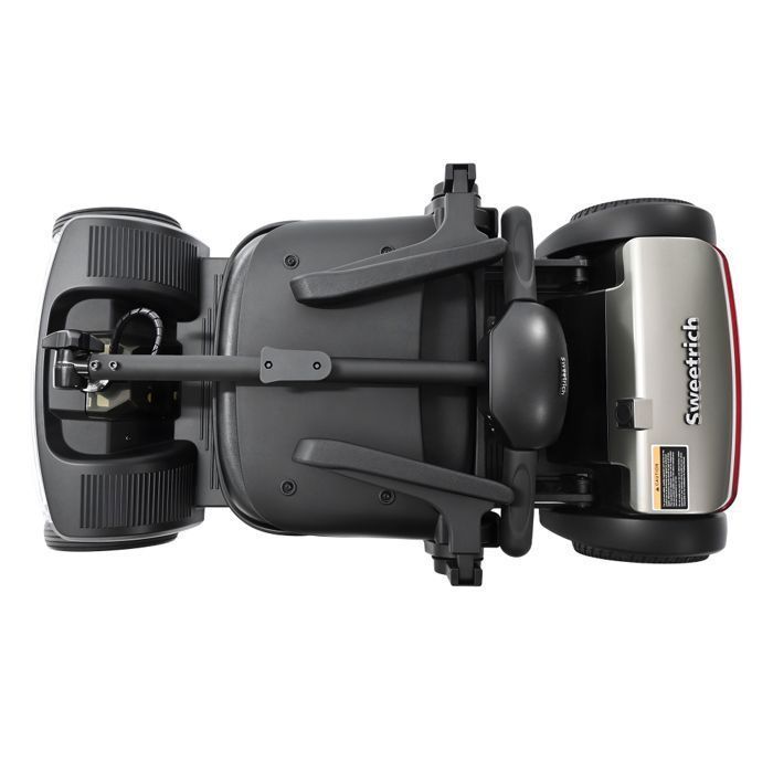 Scooter eléctrico de 4 ruedas AIR TRAVELLER, 180 W, asiento plegable, autonomía de 20 km, batería de litio de 20 Ah, movilidad para personas con movilidad reducida y personas mayores - Negro