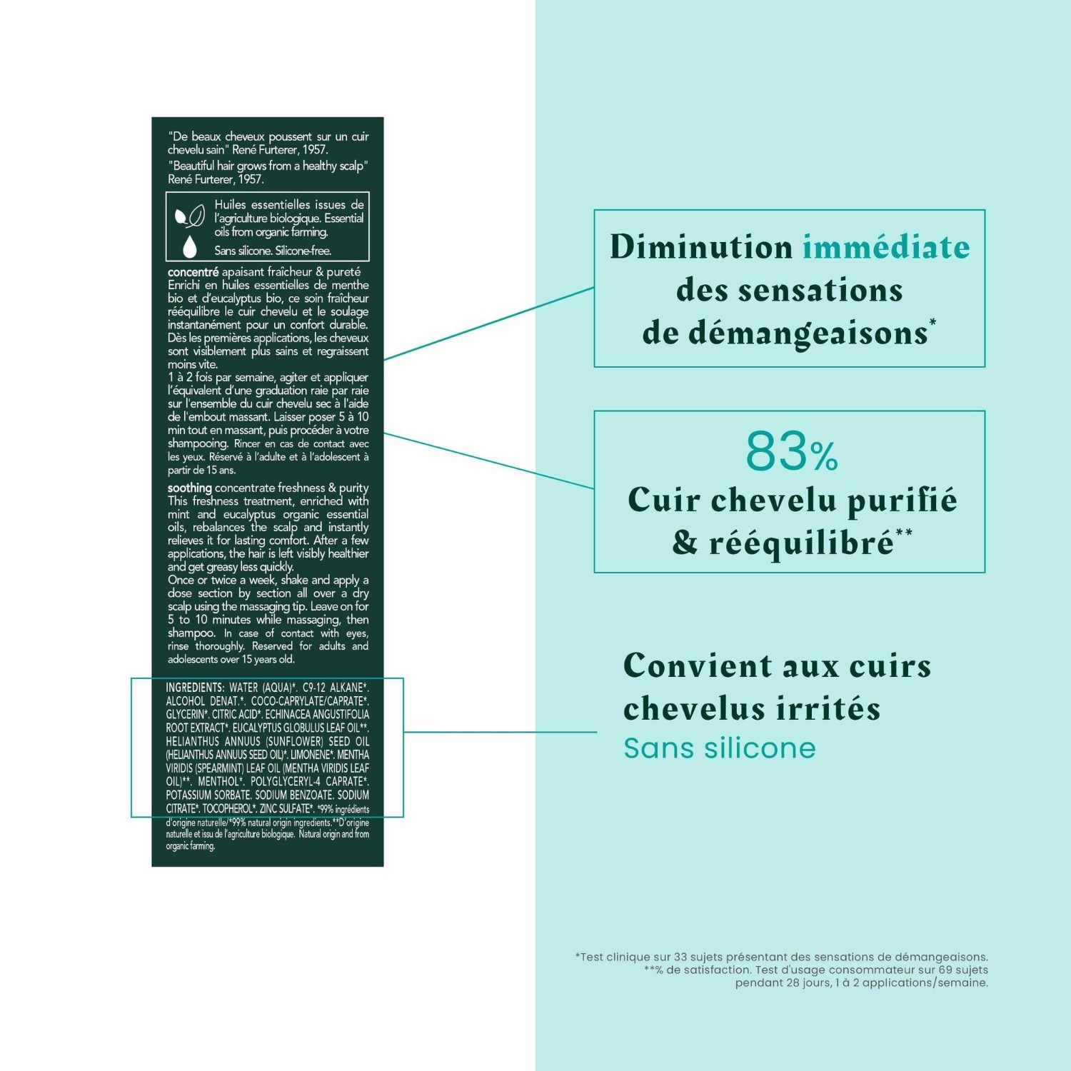 René Furterer Astera - Concentré apaisant fraicheur & pureté aux huiles essentielles bio