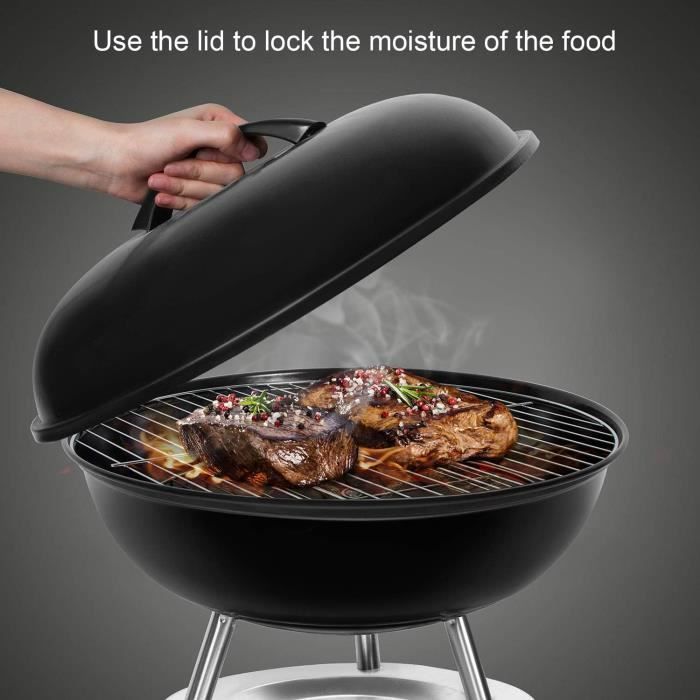 Charcoal Barbecue - SunJas - Portable, Collapsible BBQ Grill for Outdoor Use in Gardens, Camping, and Picnics (for 3-5 People)