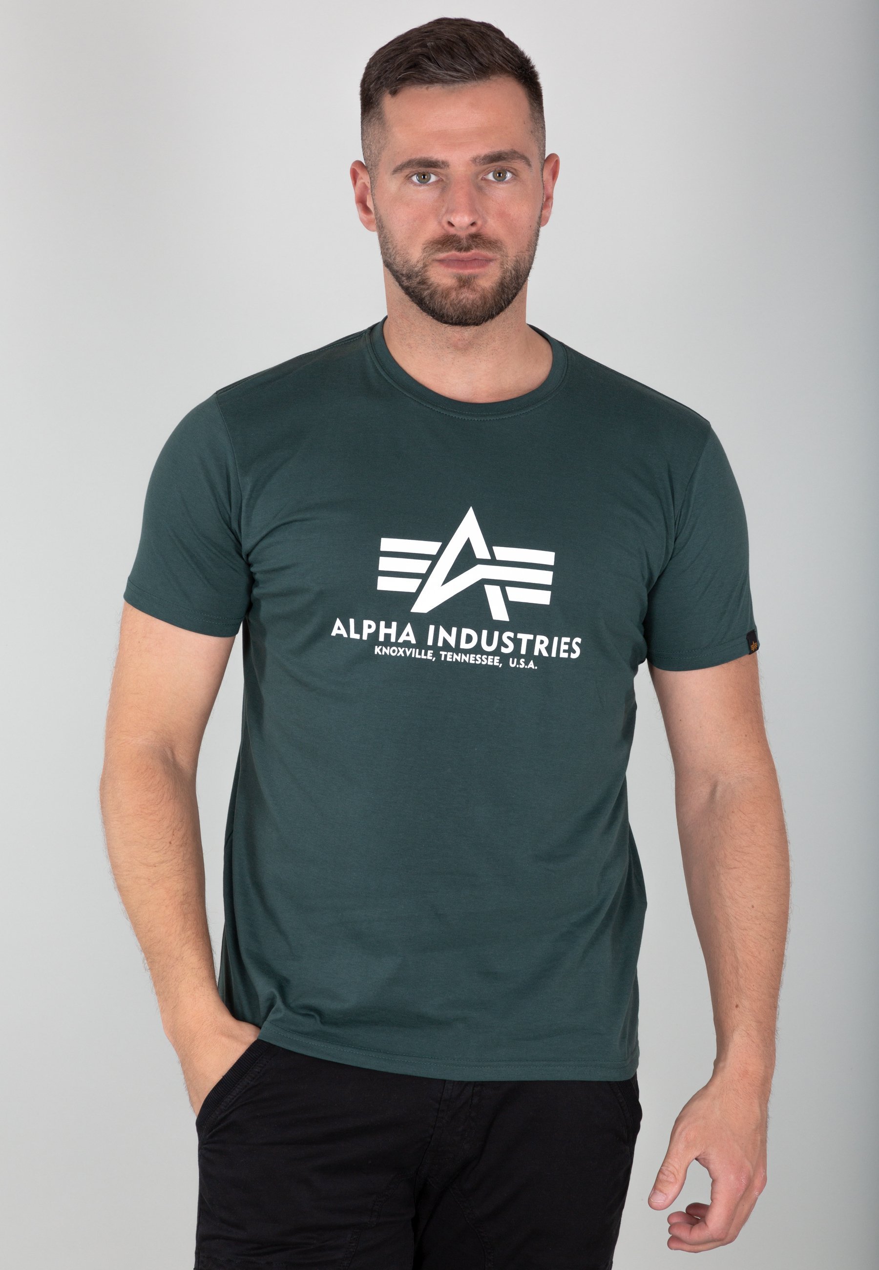 Alpha Industries T-shirt met print - marinegroen