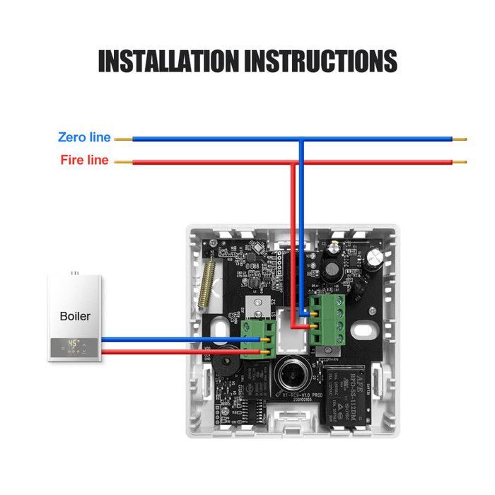 Smart WiFi & RF433 Connected Thermostat with Dual Sensors for Floor/Ambient Temperature, Compatible with Alexa/Google Home, Security