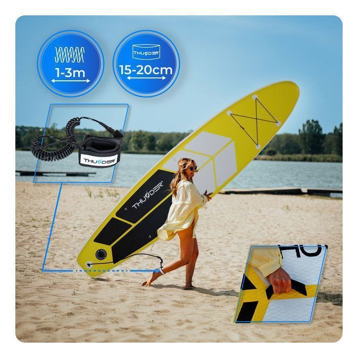 THUNDER® COAST YELLOW 320cm Paddleboard | Gonfiabile | PVC resistente | Accessori completi | Giallo | Per touring
