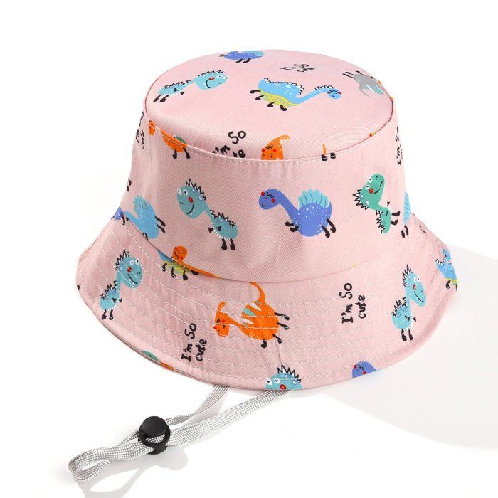 Sombrero de sol FUNMOON para niños - Protección solar - Algodón - Dinosaurios blancos