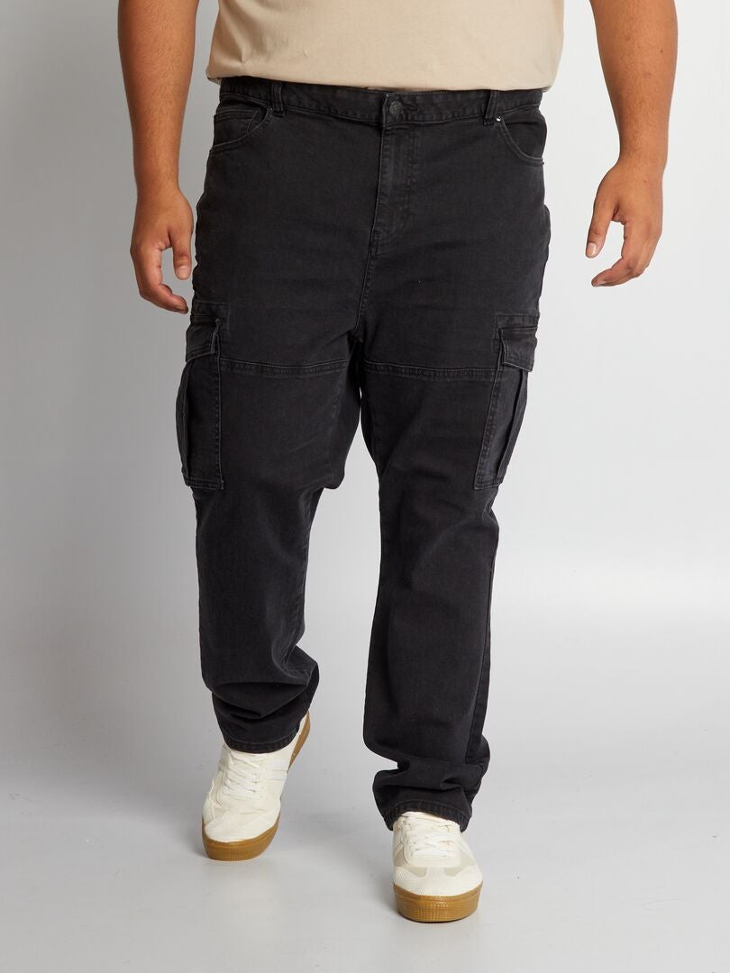 Spodnie jeansowe Slim Fit Multi-Pocket - 36L - CZARNE