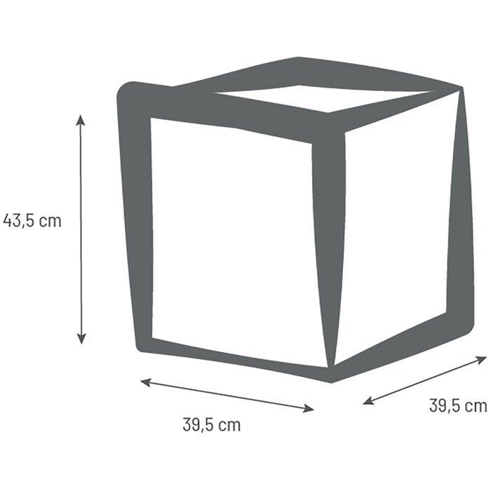 Quadratischer Blumentopf 40 cm – EDA – Volcania – 31 l – Für drinnen und draußen – Steindekor – 39,5 x 39,5 x 43,5 cm (H) – Anthrazitgrau