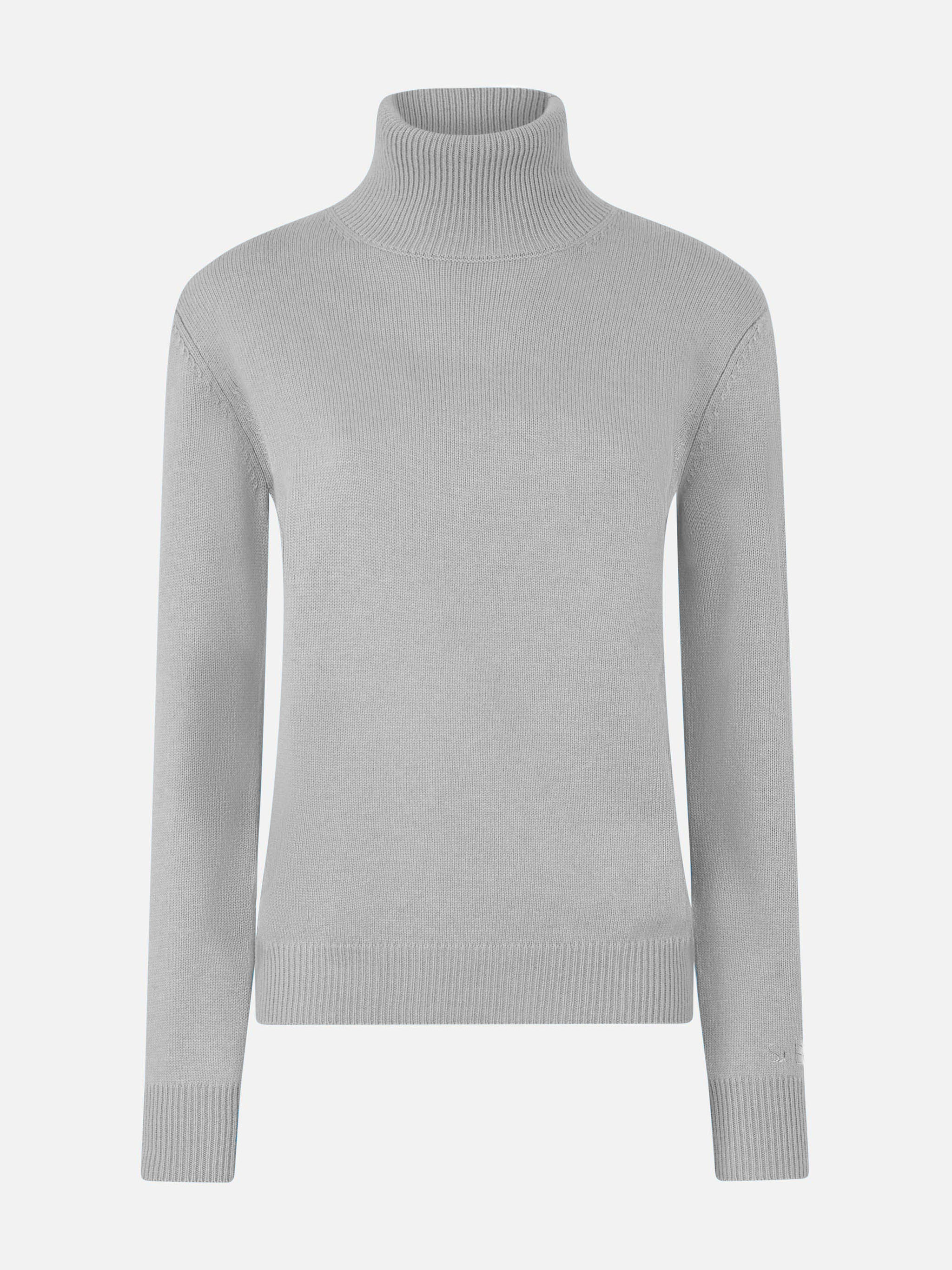 Moody Gray Mélange Pure Cashmere Turtleneck Damestrui