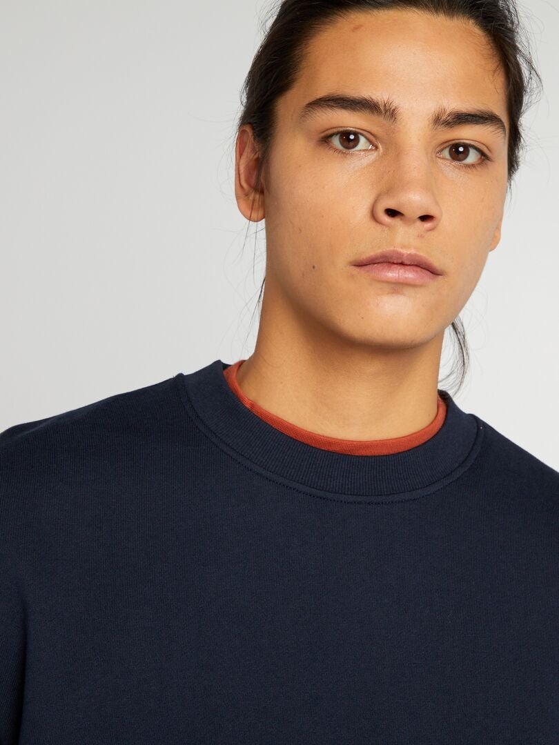 Sudadera de cuello redondo con detalle - AZUL