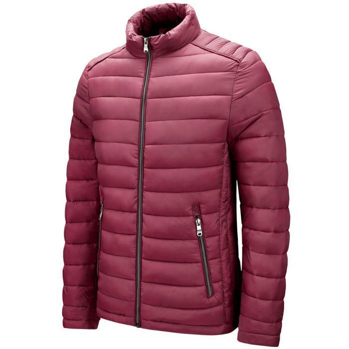 Funmoon Men's Down Jacket - Black - Slim Fit - Zip Closure - Cotton