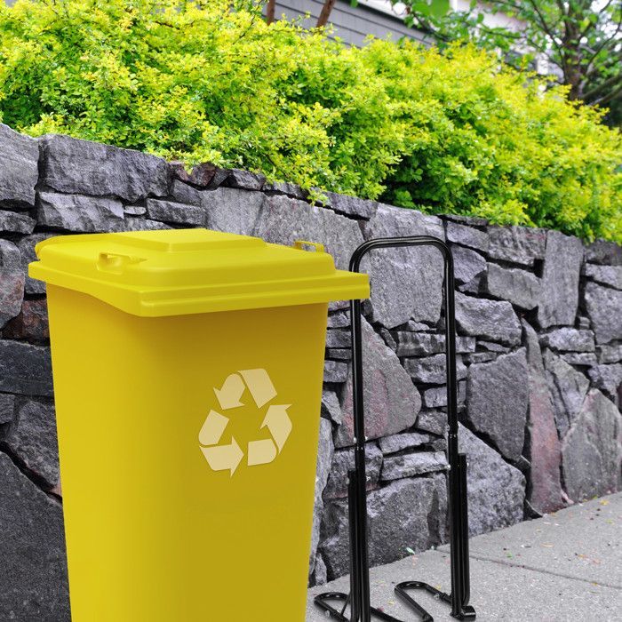 Relaxdays afvalpers, voor afvalbakken, vergruizer van huishoudelijk afval, niet-recyclebaar, plastic, handmatig, staal, zwart