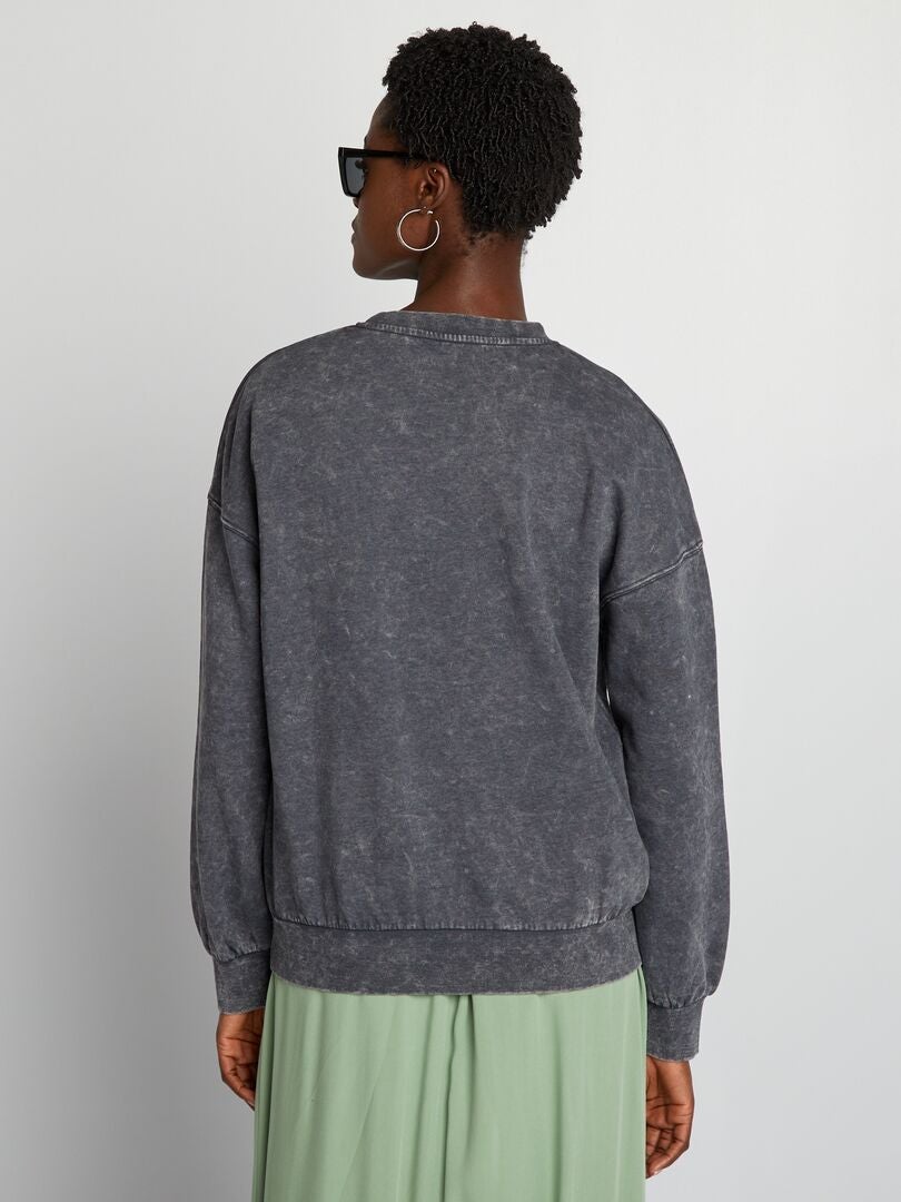 Oversized sweatshirt van fleecestof - zwart