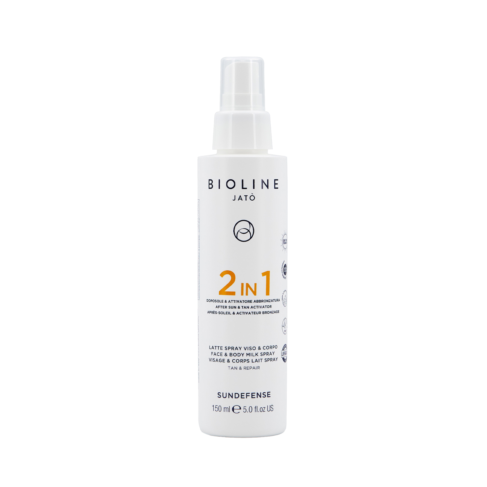 az 1-ben napozás utáni aktivátor arc- és testápoló tejspray barnulás és regenerálás 150 ml - Bioline Jatò