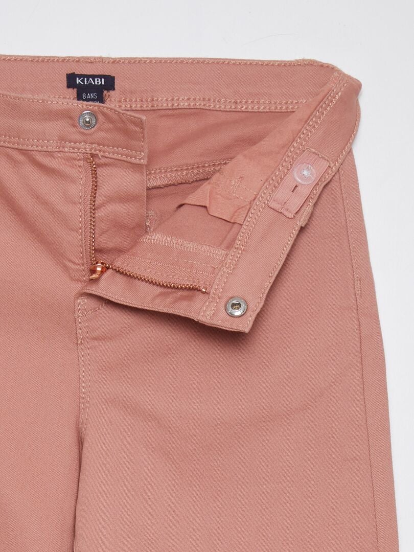 Calça jeans elástica - Ajuste mais confortável - Rosa