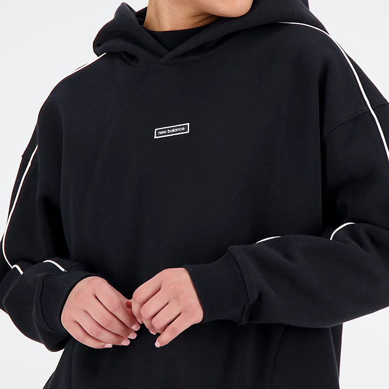 Femme Essentials Oversize-Hoodie aus gebürstetem Fleece - SCHWARZ