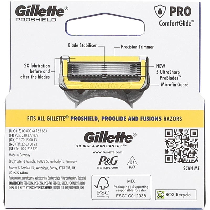 Gillette Klingen 4er-Pack Proshield Bedienungsanleitung