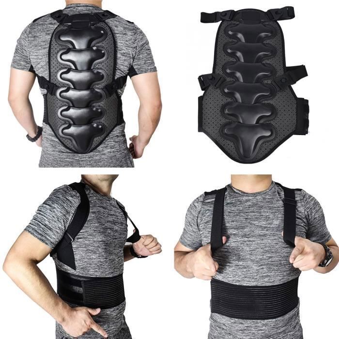 Chaleco protector de espalda - Motociclismo - Motocross - BMX - Esquí - Ciclismo de montaña - Snowboard - Negro - Multideporte Negro