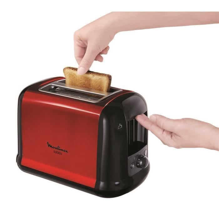 Tostapane MOULINEX Subito a 2 fette, rosso, 7 impostazioni, LT260D11