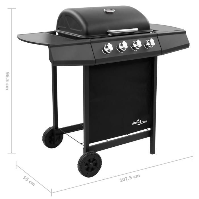 Barbacoa de gas vidaXL con 4 quemadores, parrilla para exteriores, barbacoa de jardín, barbacoa al aire libre 48545