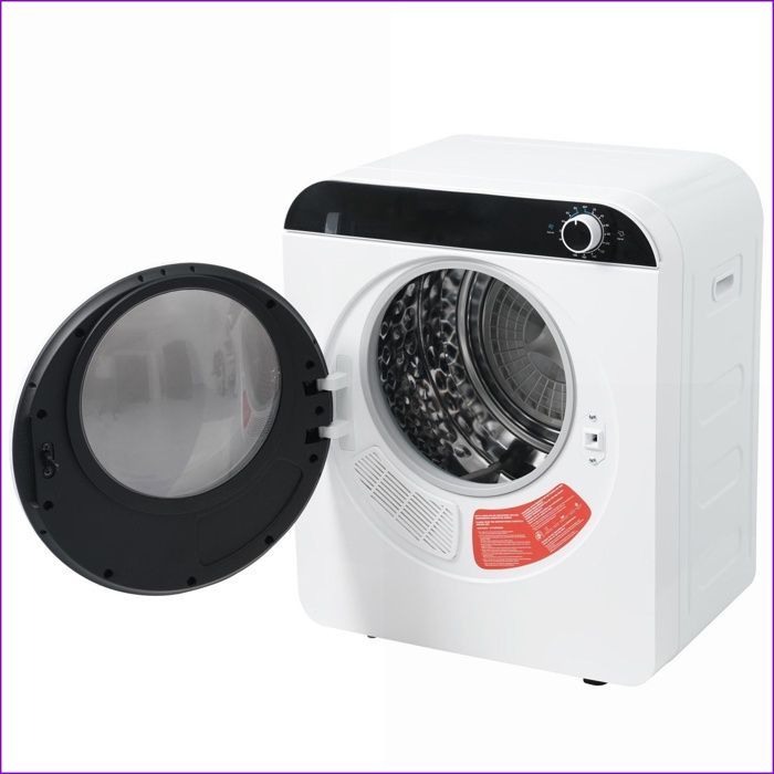 Sèche-linge - Capacité 3 kg (4,5 kg Réelle) - 830 W - 4 Programmes - Montable sur Mur - Blanc