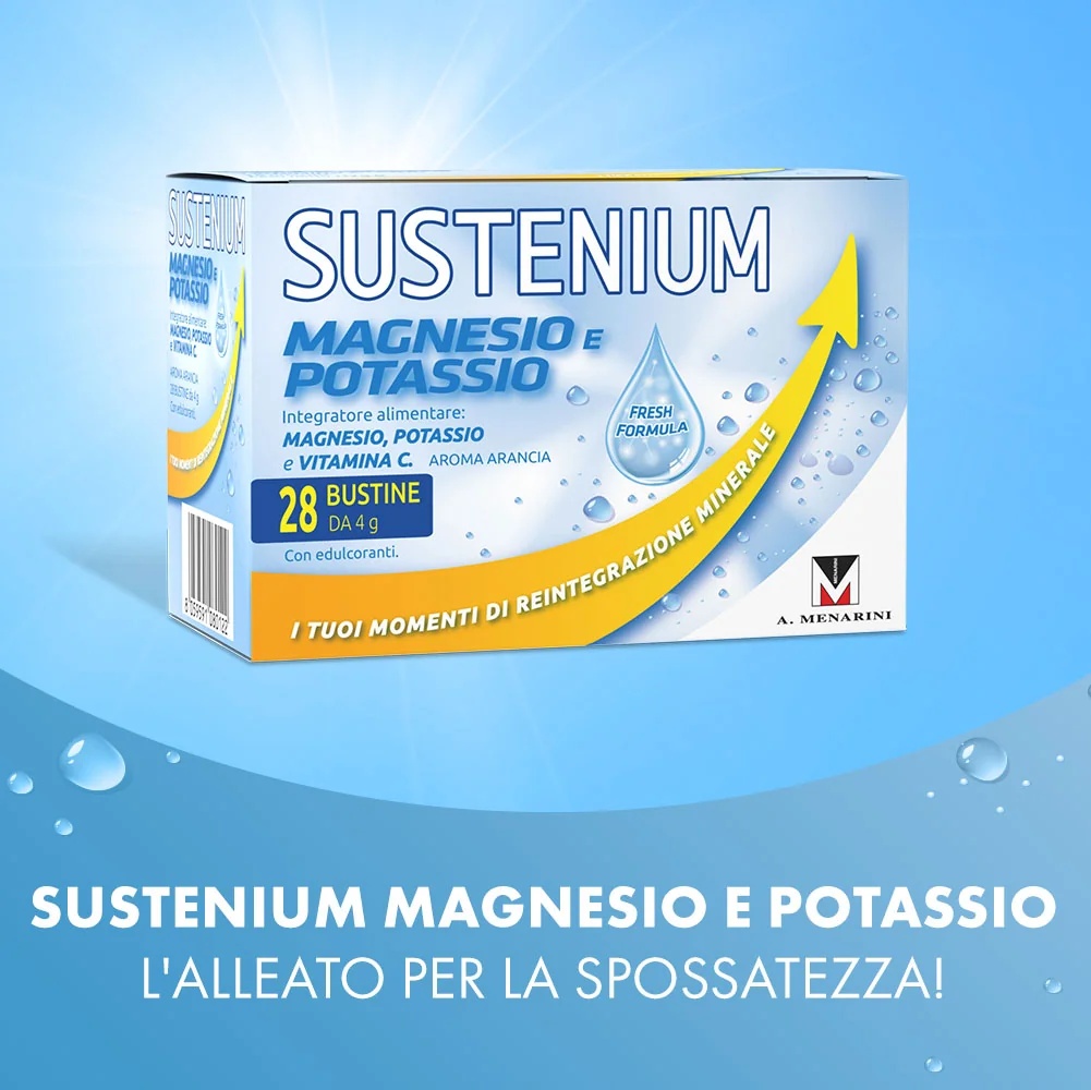 SUSTENIUM Sustenium Magnesium en Kalium 28 sachets tegen vermoeidheid en uitputting