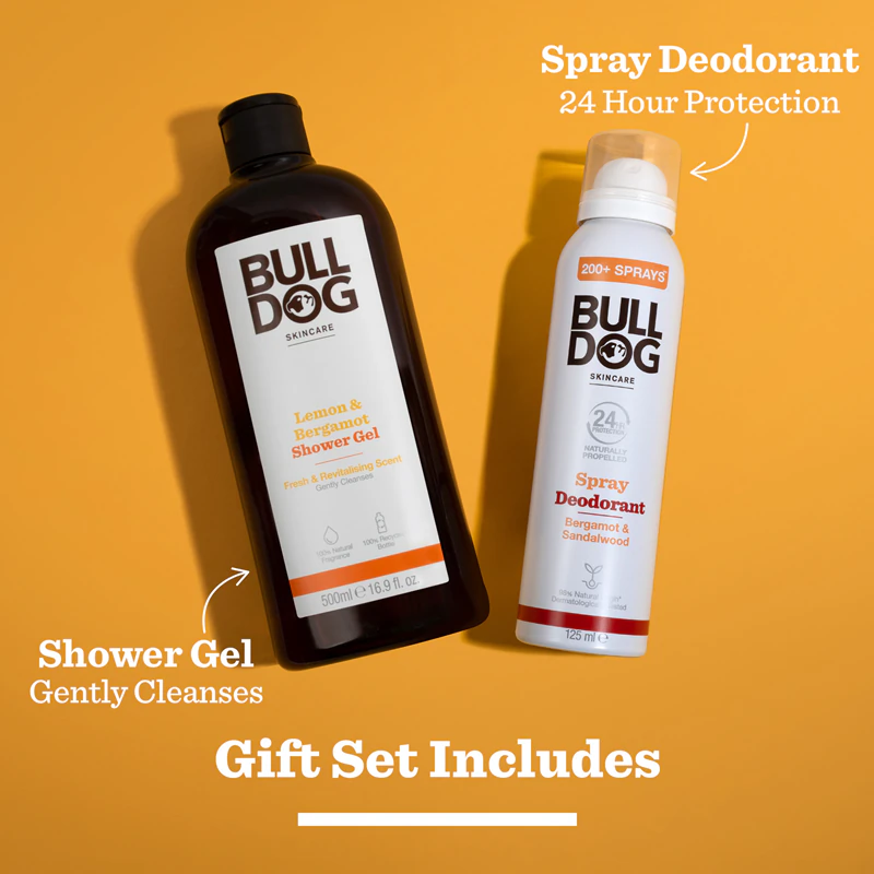 Bulldog Citroen & Bergamot Revitaliserend Lichaamsverzorgingsduo voor Mannen - Cadeauset