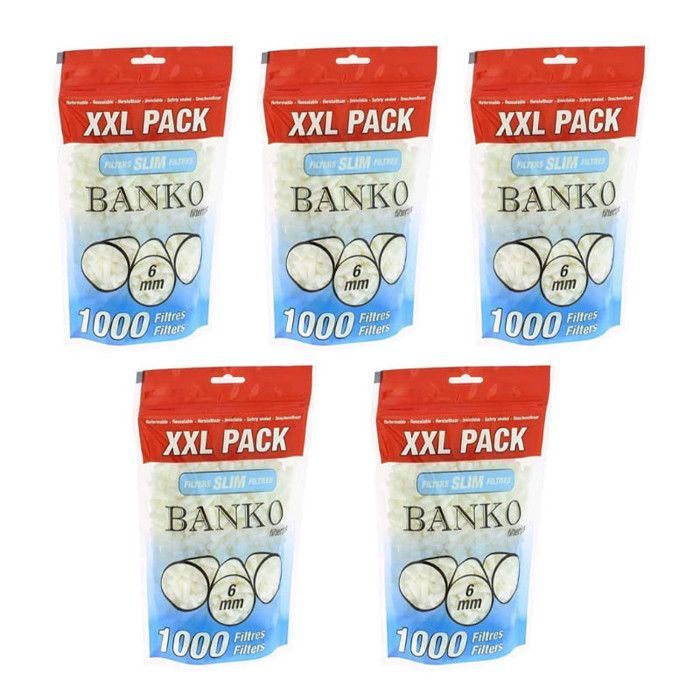 Pacote com 5 Sacos de Filtro Slim - Pacote XXL - 1000 Filtros - Banko